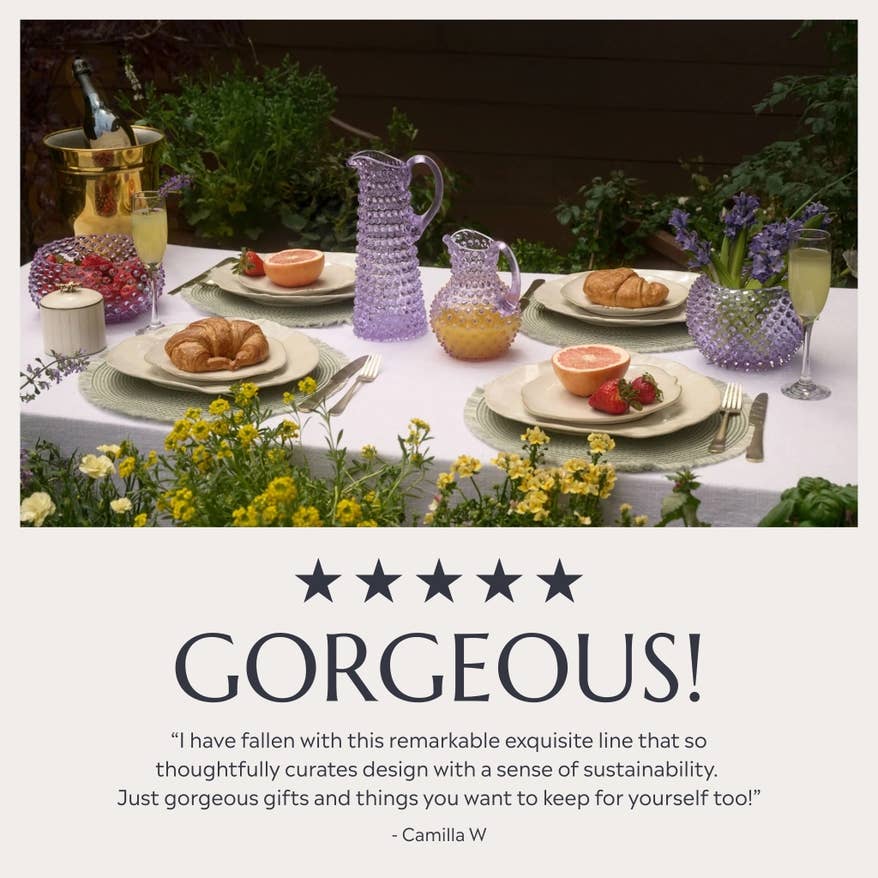 Large Hobnail Glass Bowl | Lilac Bloom