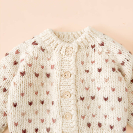 Mauve Hearts Sawyer Kids Cardigan