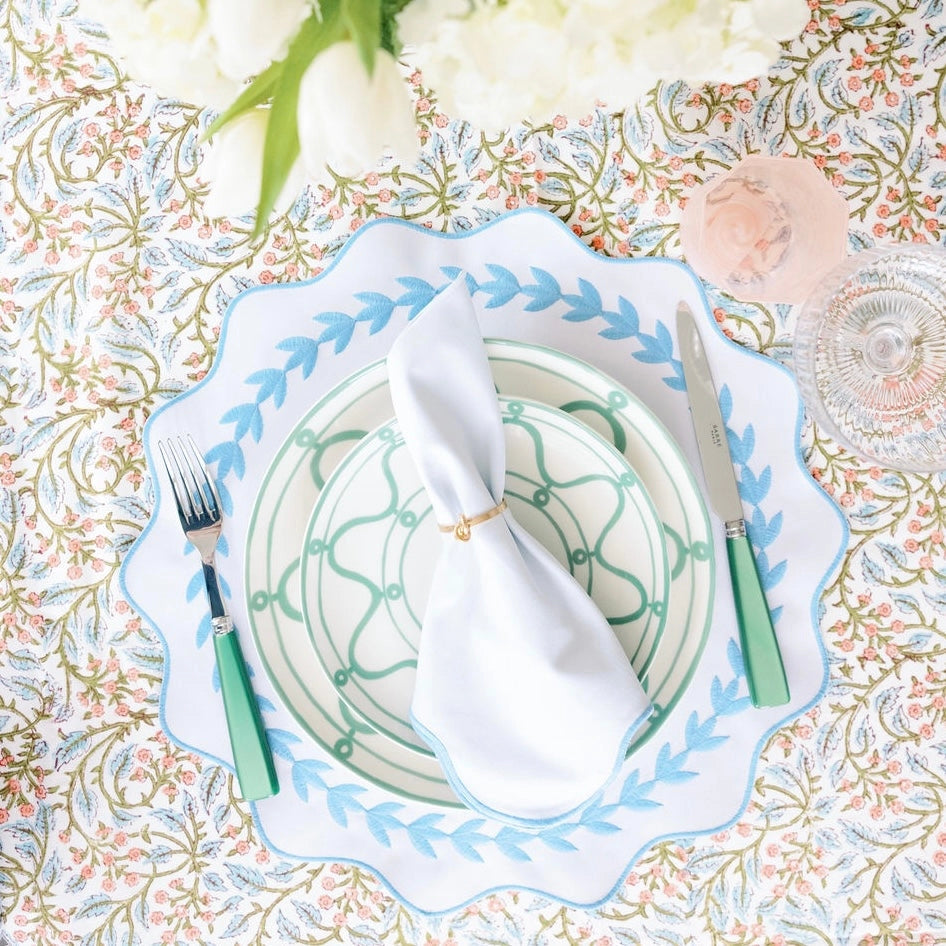 Blue & White Ivy Placemats