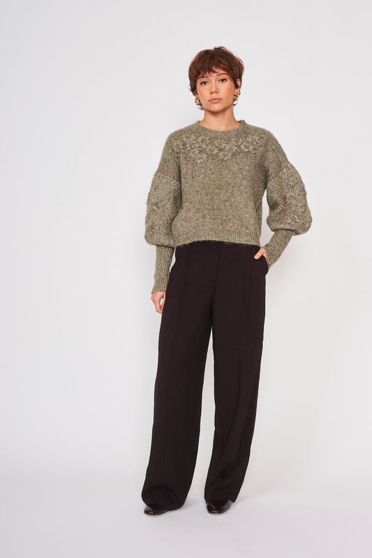 Floral Embroidery Sweater