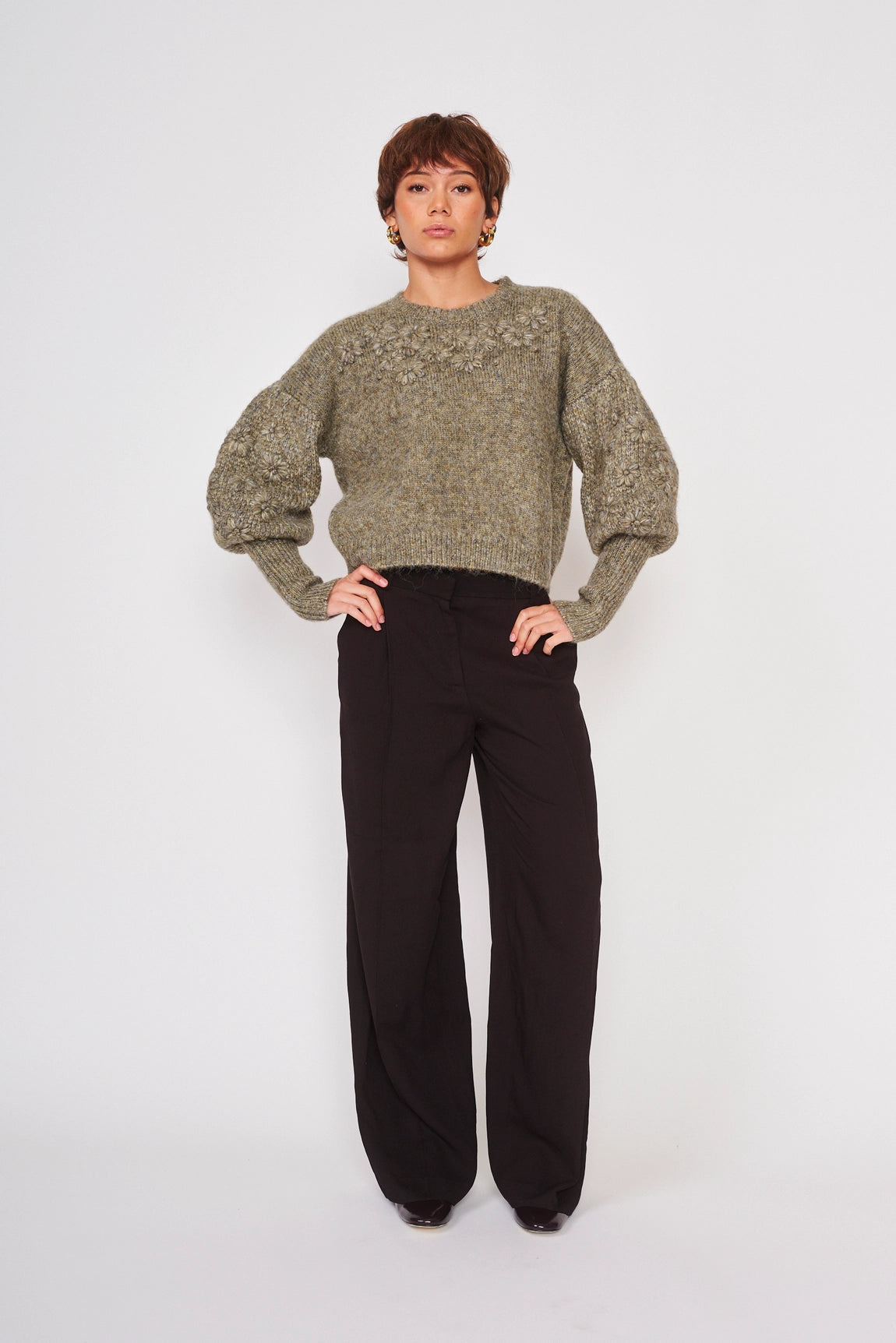 Floral Embroidery Sweater