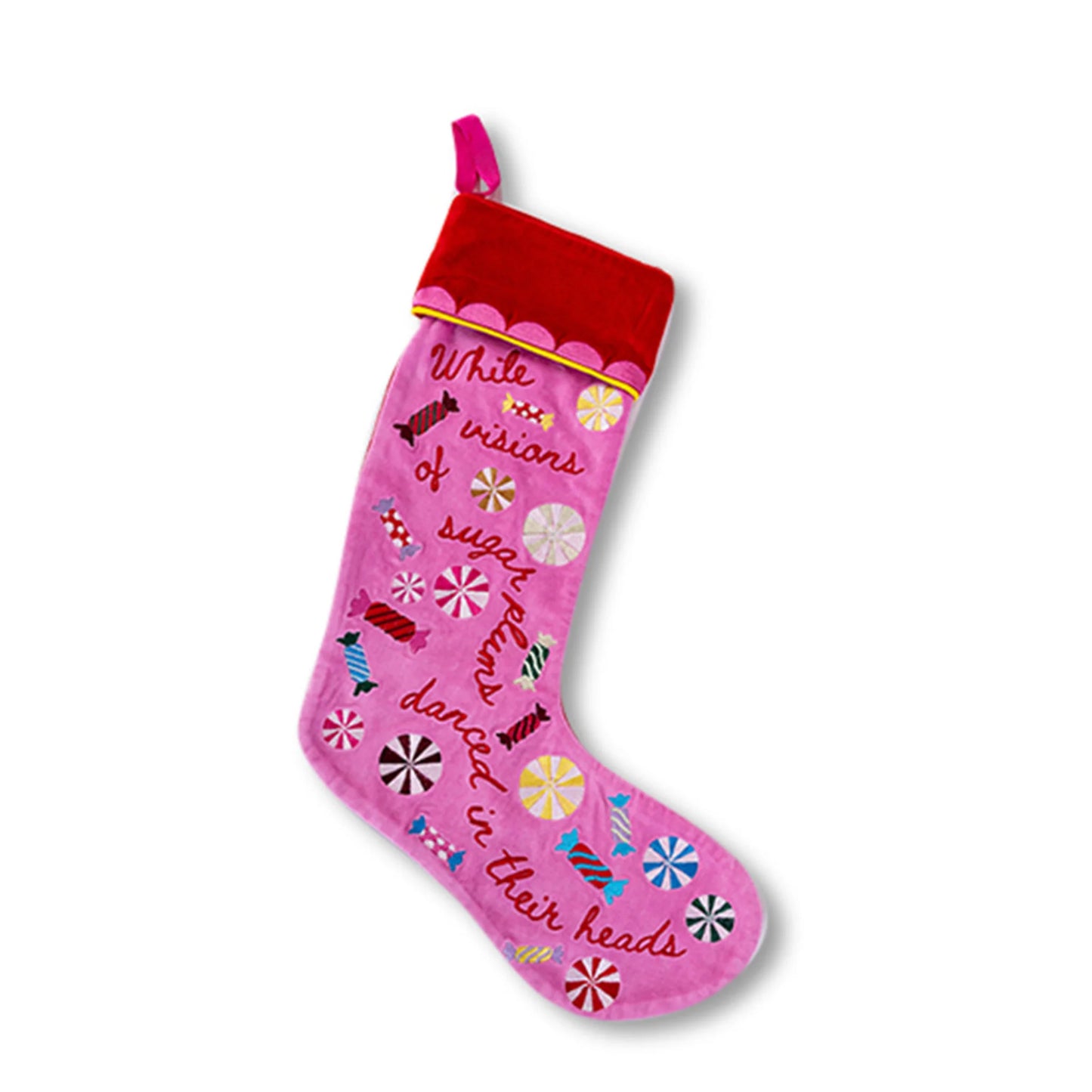 Sugarplums Embroidered Christmas Stocking