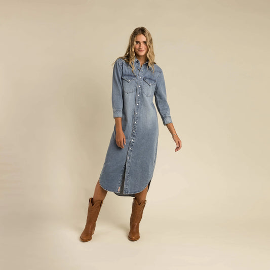 Annie Pearl Snap Shirtdress