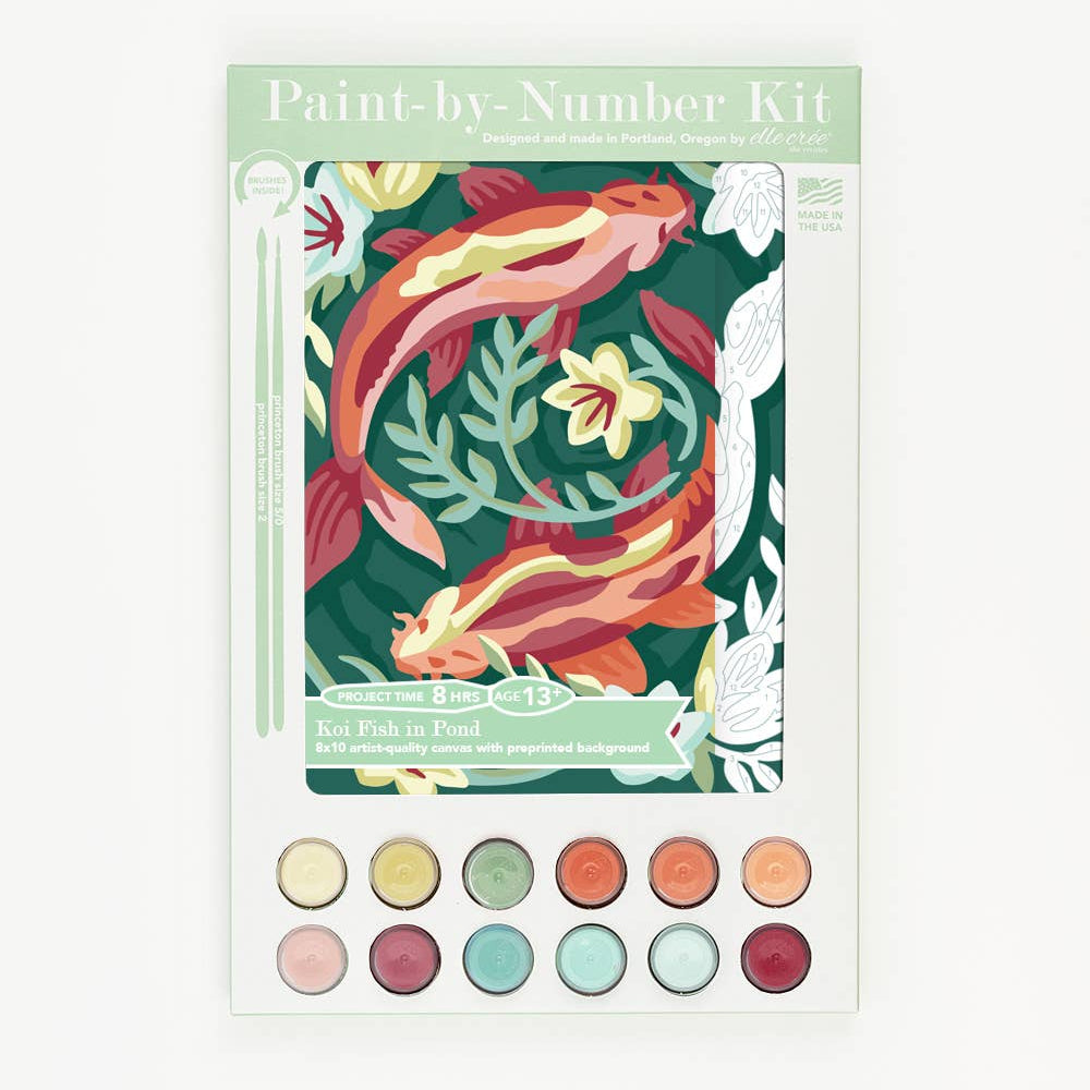 Koi Fish in Pond Paint-by-Number Kit