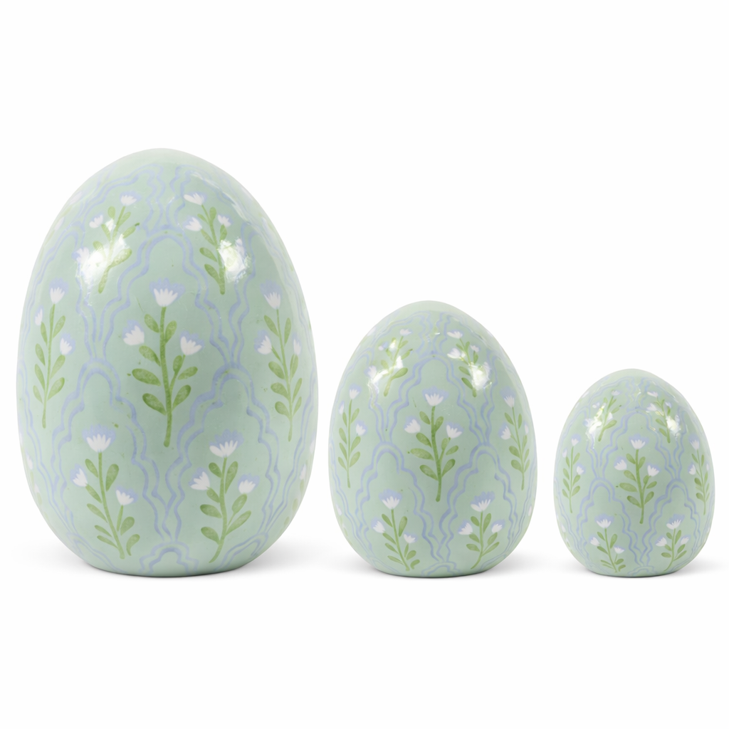 Handpainted Sage Green & Lavender Tulip Egg