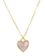 Rose Quartz Framed Heart Necklace