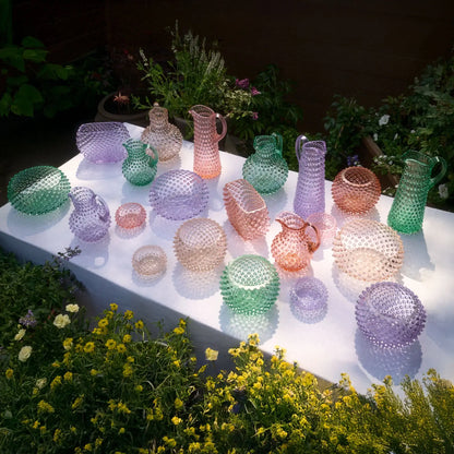 Large Handblown Hobnail Bowl - Apricot Chiffon