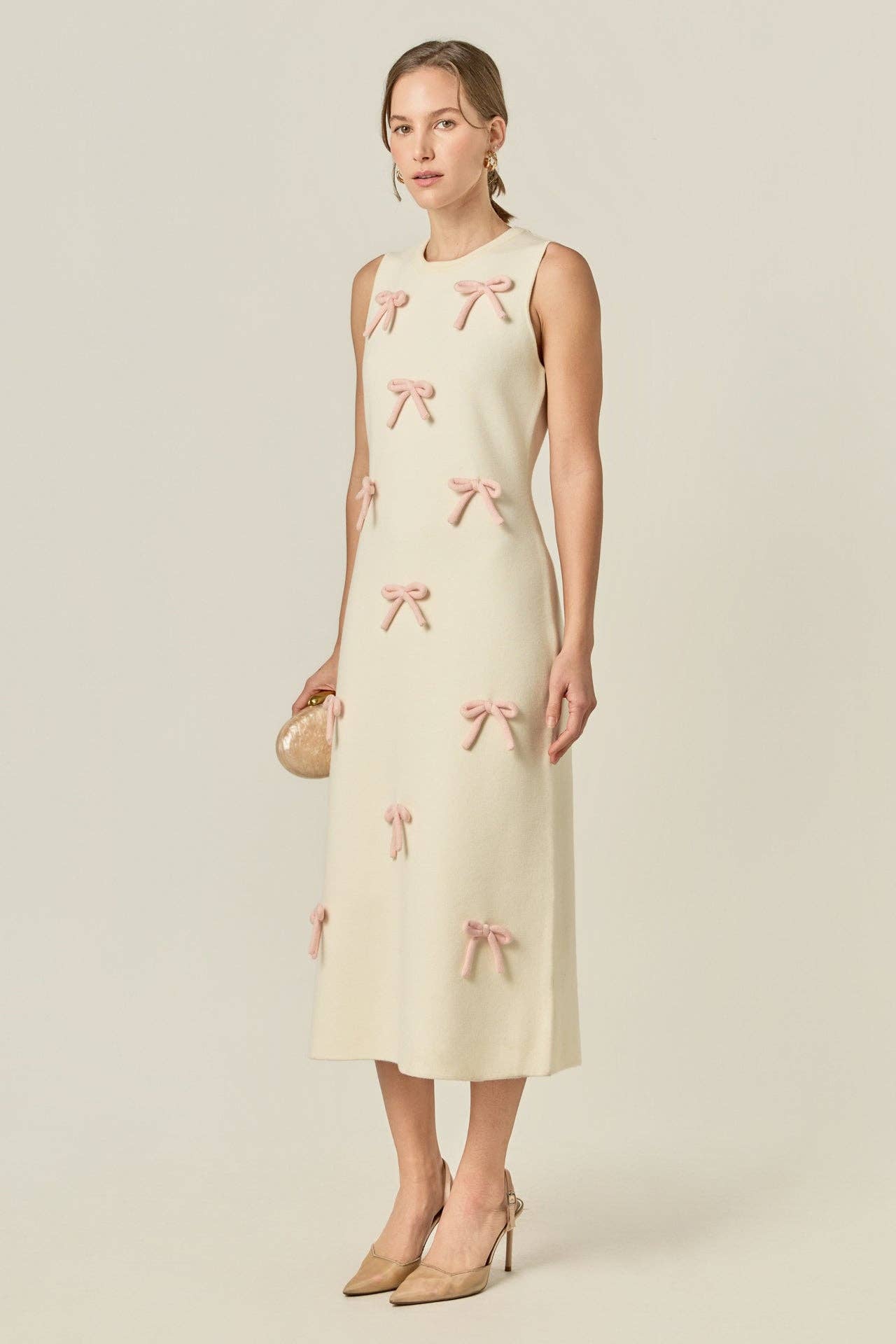 Lila Bow Midi Dress – The Little Bear