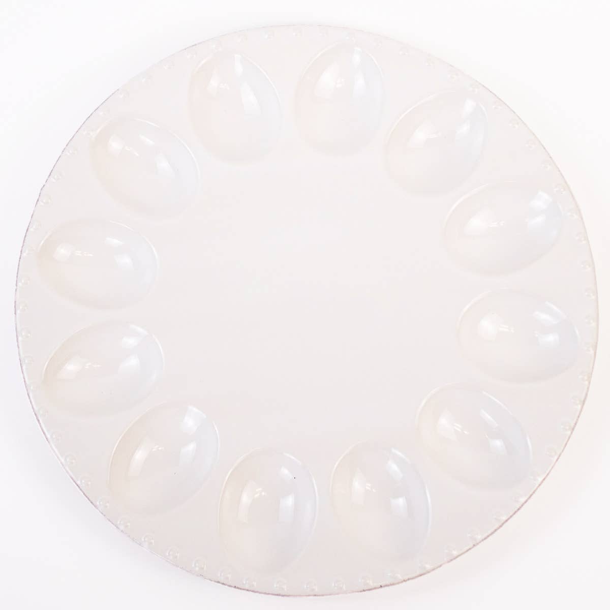 Antique White Deviled Egg Platter