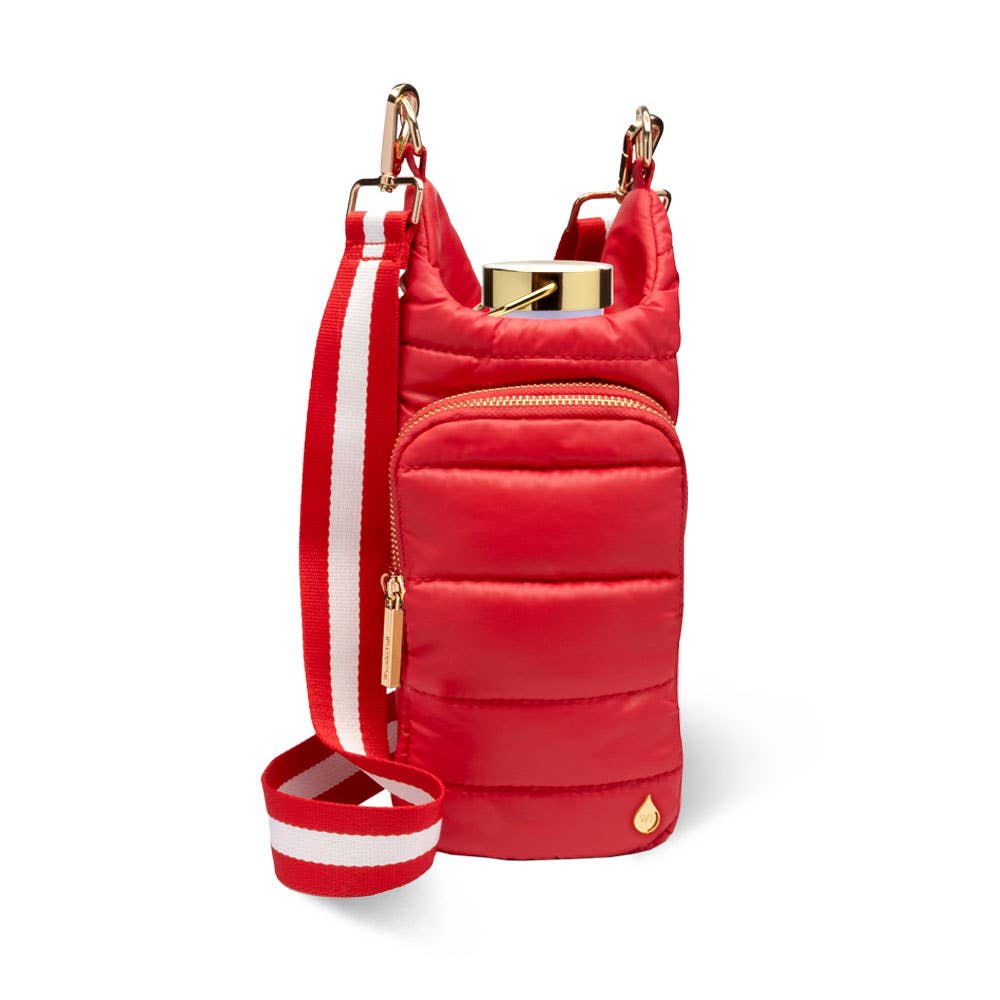 Poppy Red HydroBag® with Poppy & White Striped Strap