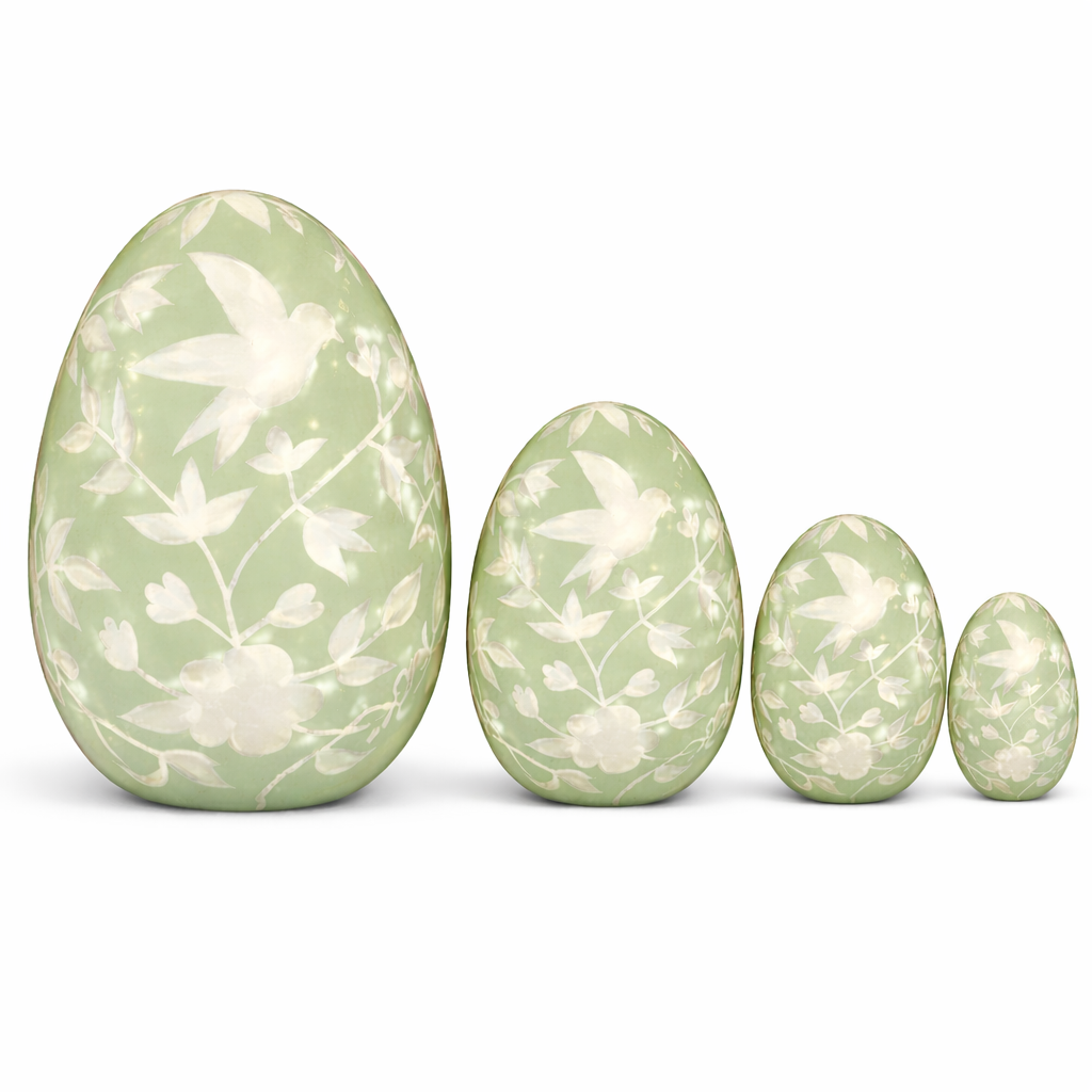 Soft Green And White Chinoiserie Egg