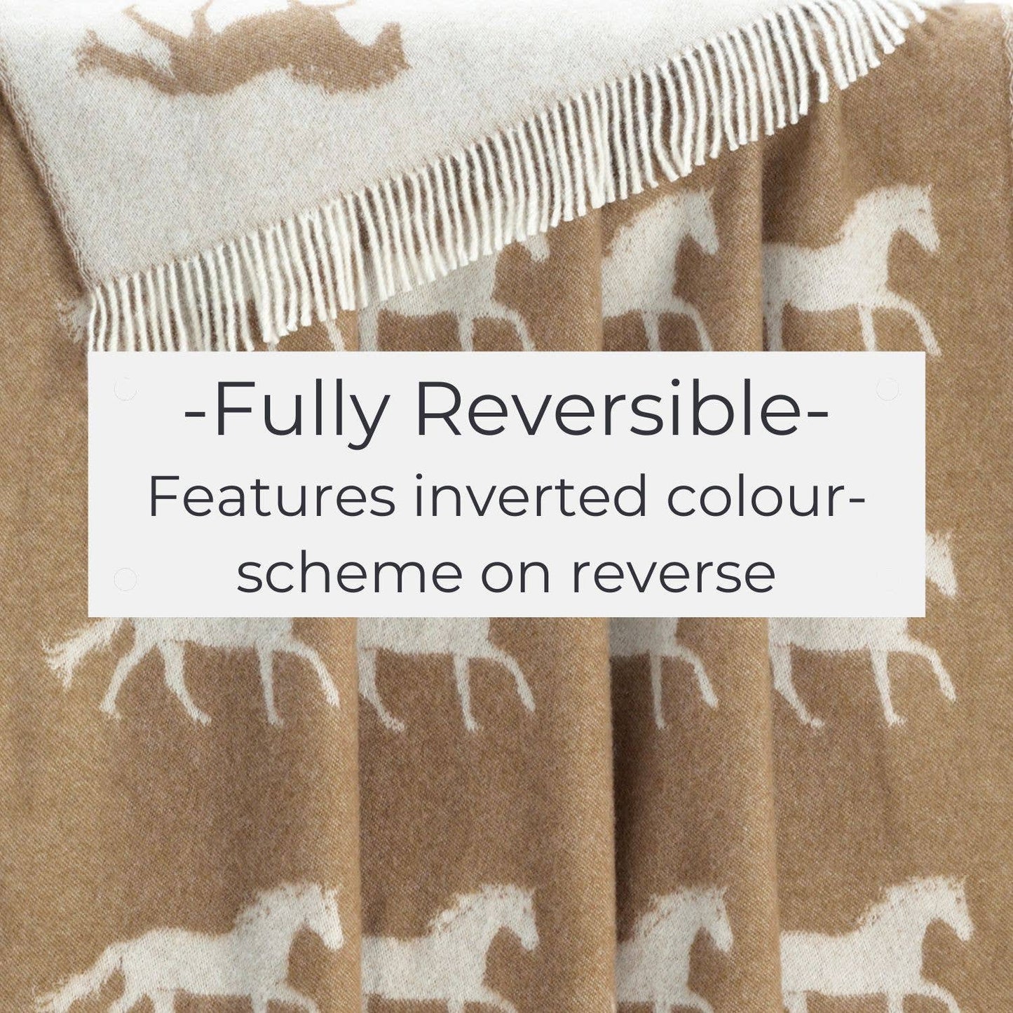 Brown Horse Wool Throw