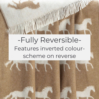 Brown Horse Wool Throw