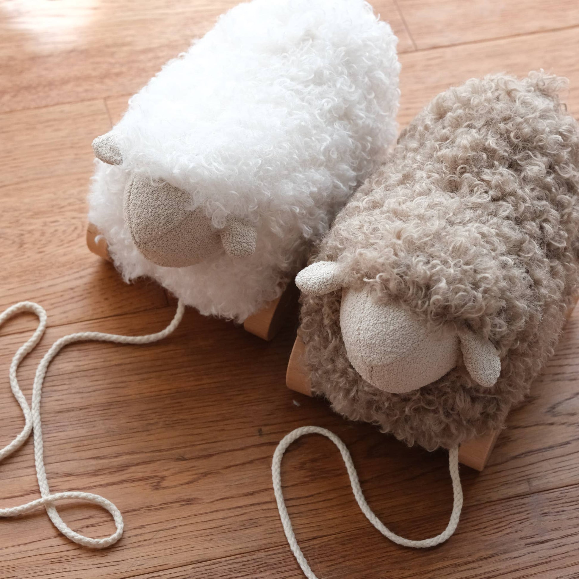 Button The Pull-Along Sheep in Taupe