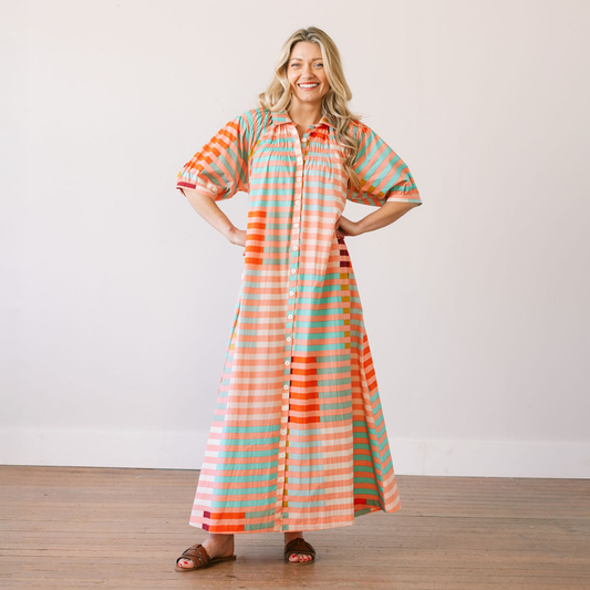 Apricot Stripe Oasis Dress