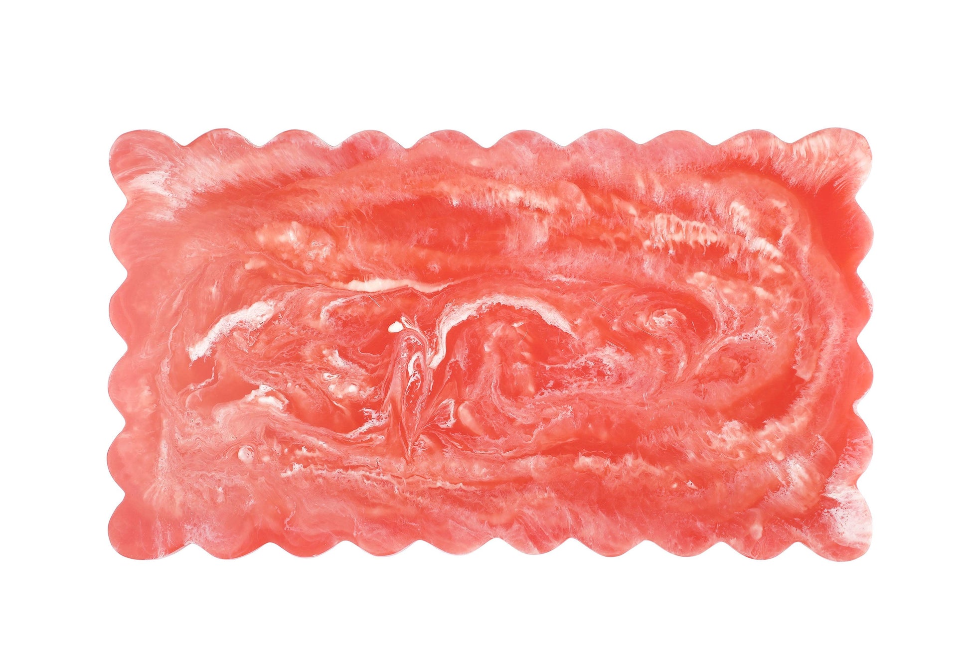 Scalloped Pink Rectangular Resin Cheese Board