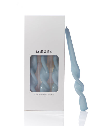 MÆGEN Twist Taper Candles - Cornflower Blue