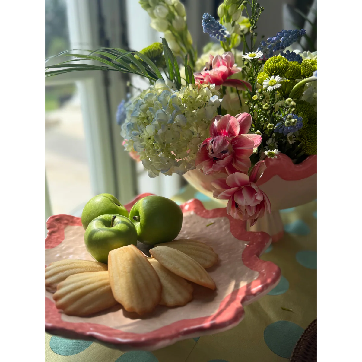 Pink & Red Rickrack Cake Plate