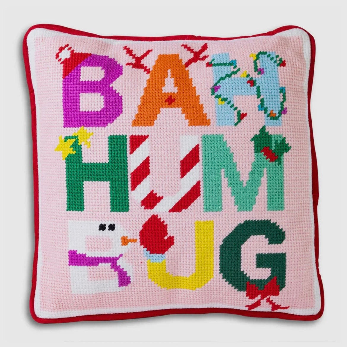 BAH HUMBUG Needlepoint Pillow