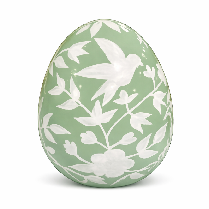 Soft Green And White Chinoiserie Egg