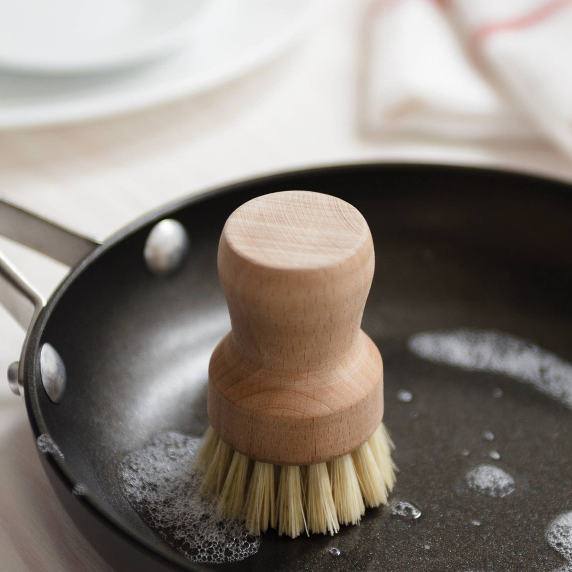 Fox Run Small Natural Dish Brush with Fiber Bristles, 3"
