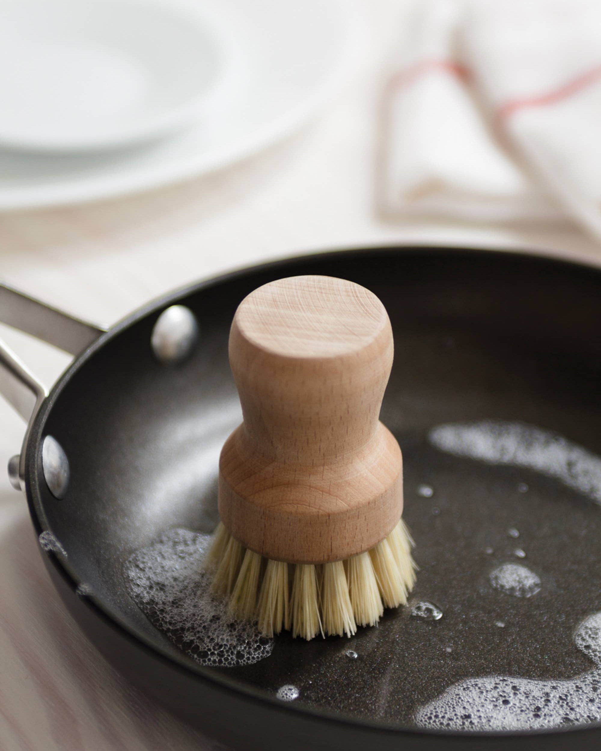 Fox Run Small Natural Dish Brush with Fiber Bristles, 3"