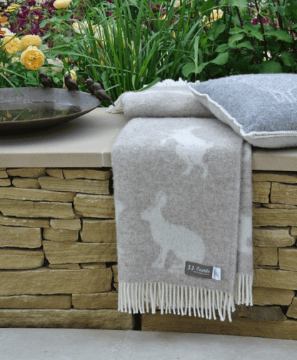 Hares Soft Brown Pure Wool Throw