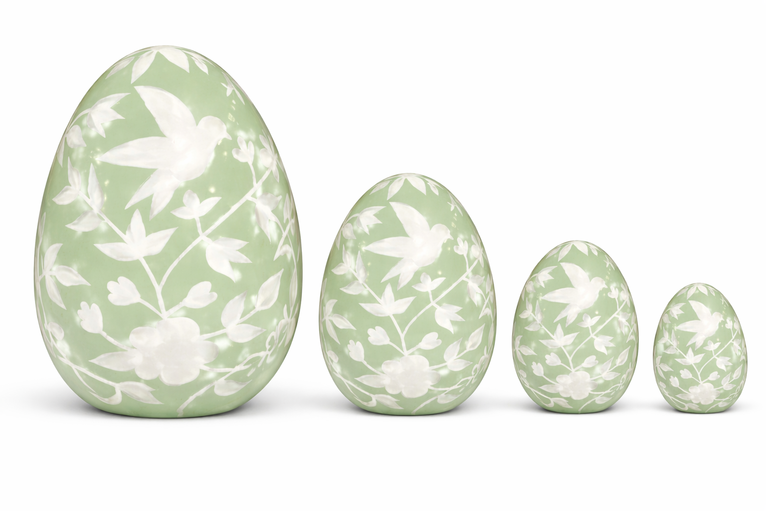 Soft Green And White Chinoiserie Egg