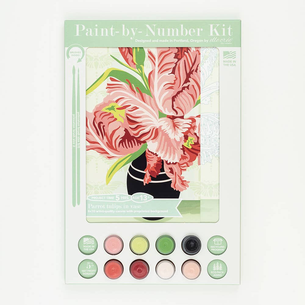 Parrot Tulips in Vase Paint-by-Number Kit