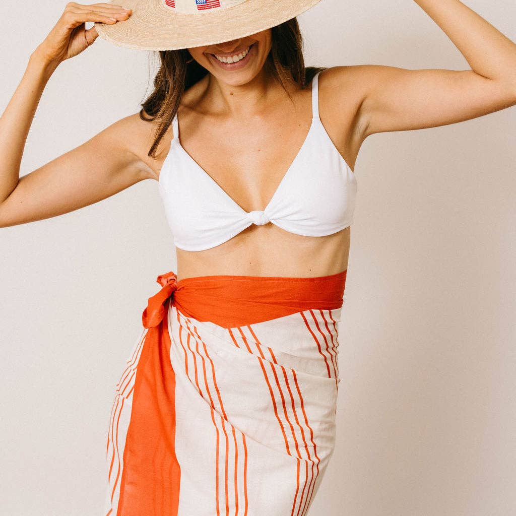 Cherry Pinstripe Sarong