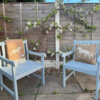 Brown Horse Wool Throw