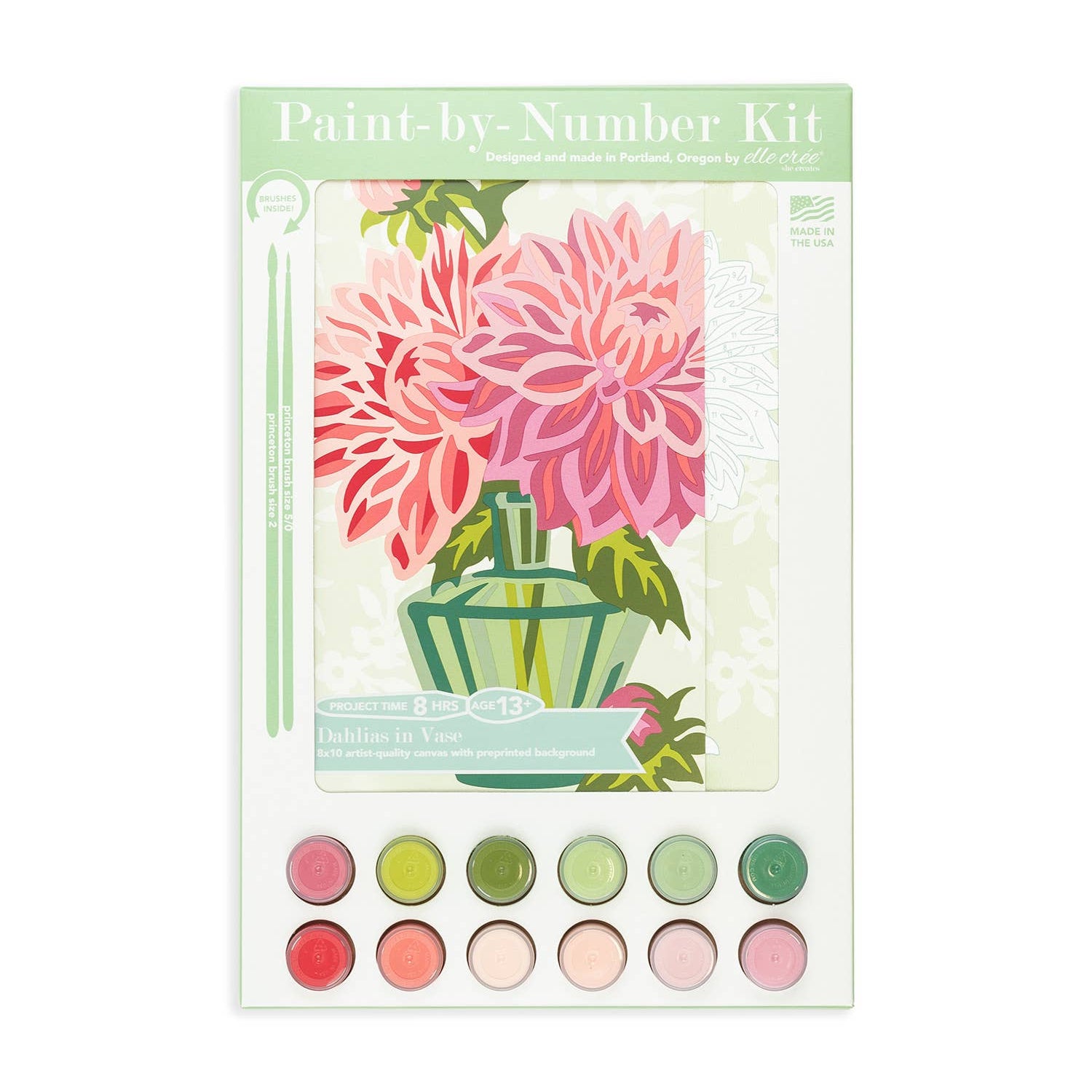 Dahlias in Vase Paint-by-Number Kit