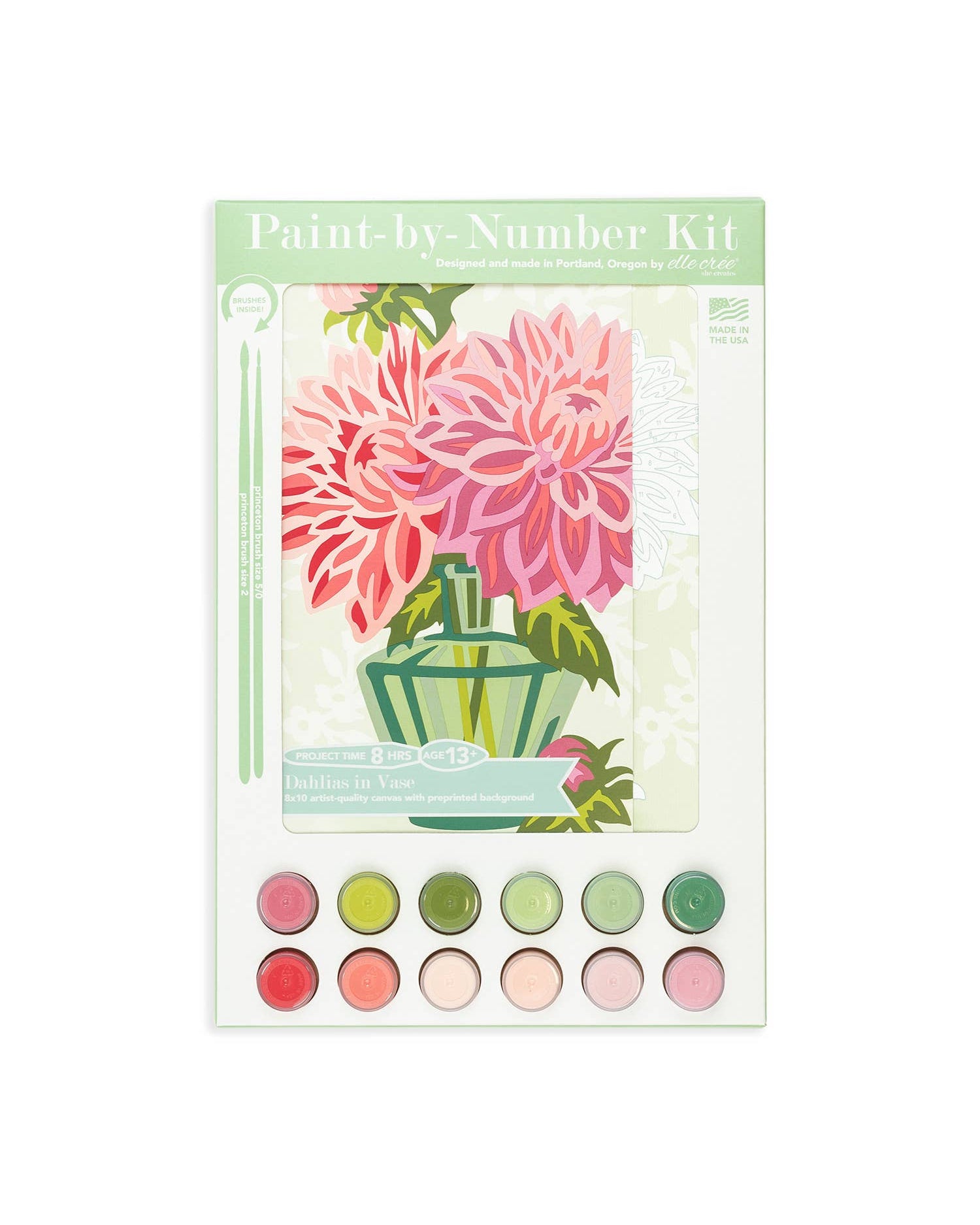 Dahlias in Vase Paint-by-Number Kit