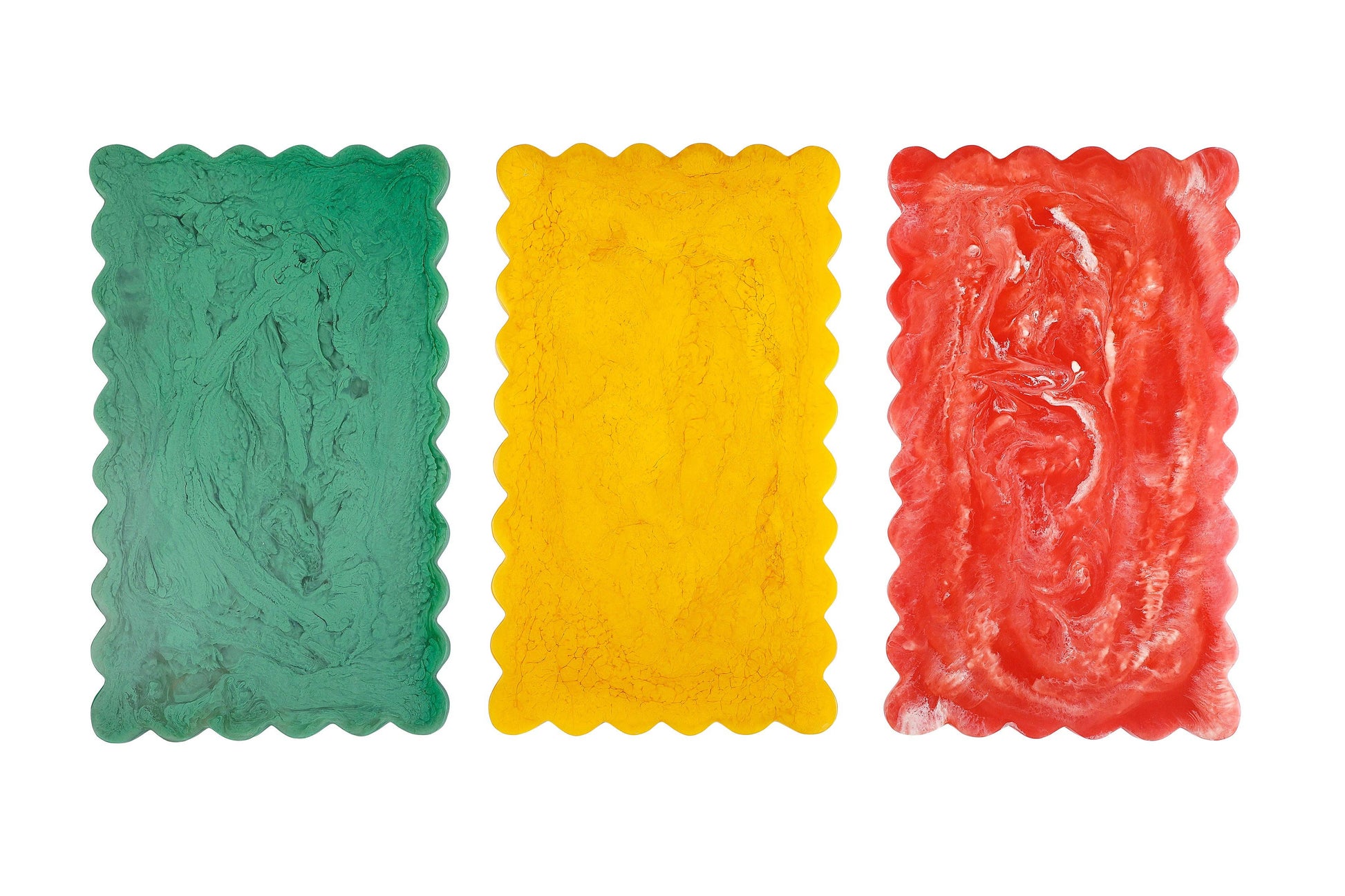 Scalloped Pink Rectangular Resin Cheese Board