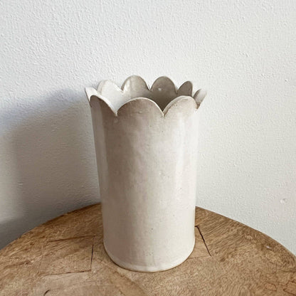 Scallop Stoneware Vase