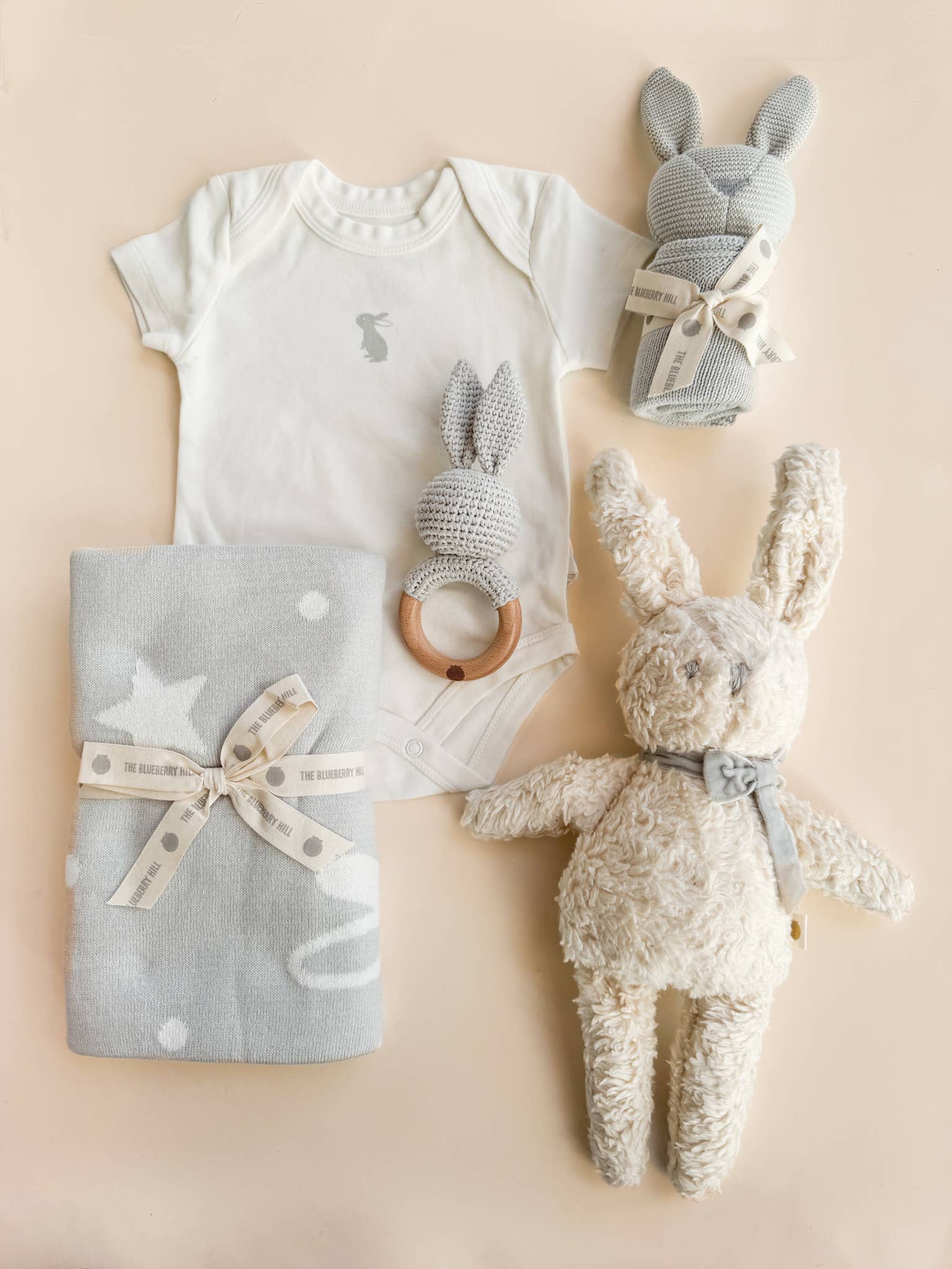 Charlie Bunny Grey Bow Lovie