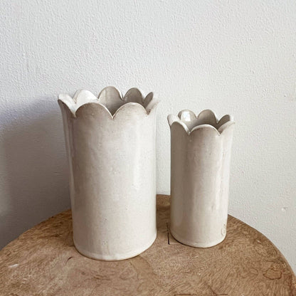 Scallop Stoneware Vase