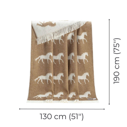Brown Horse Wool Throw