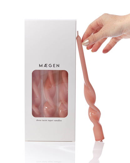 MÆGEN Twist Taper Candles - Plaster Pink