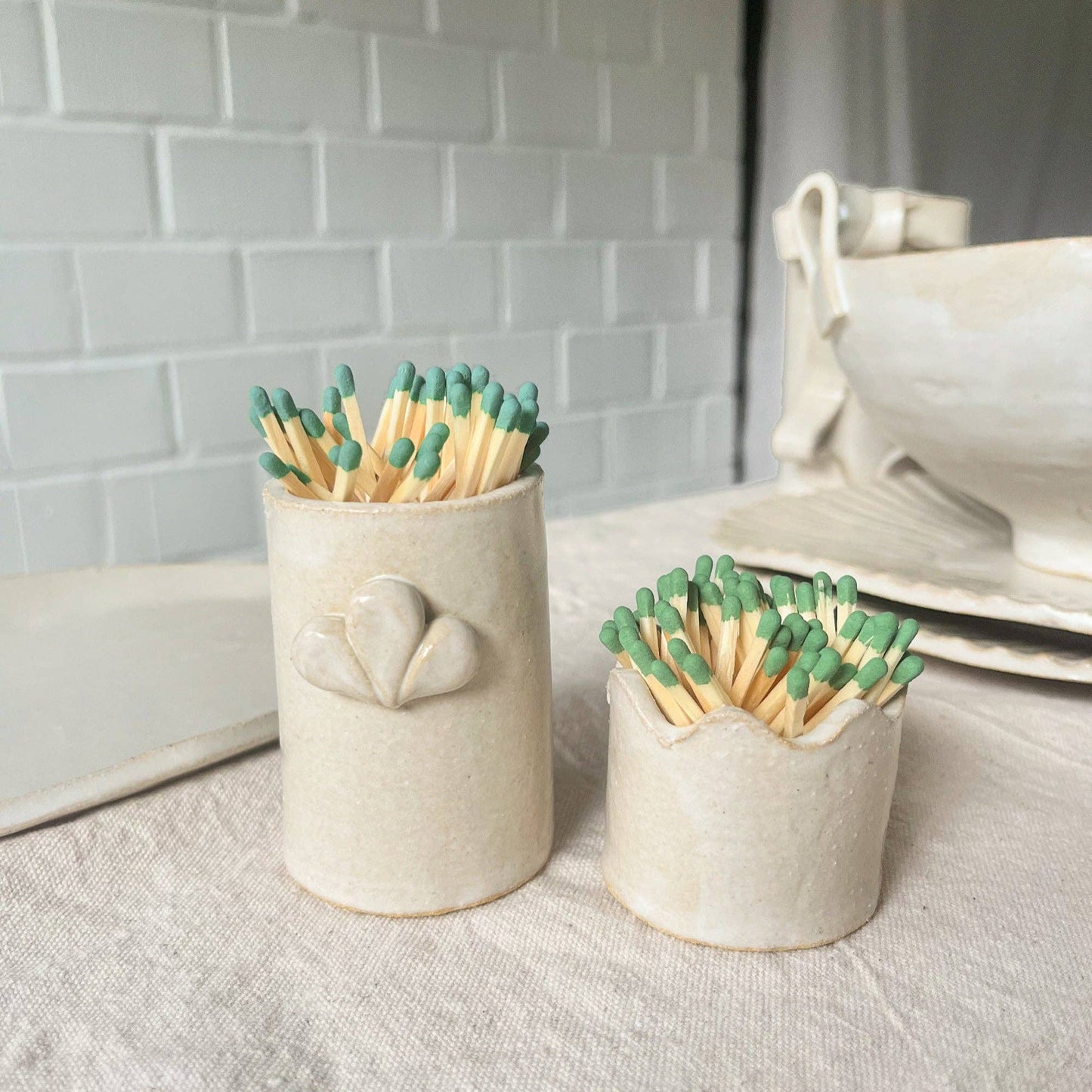 Stoneware Match Holders