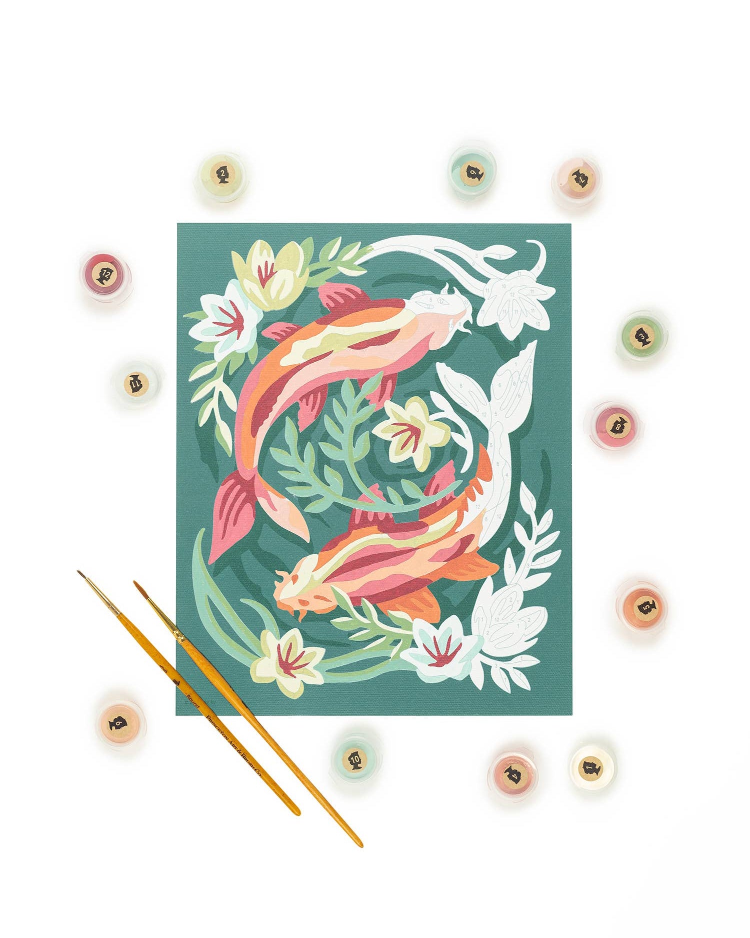 Koi Fish in Pond Paint-by-Number Kit