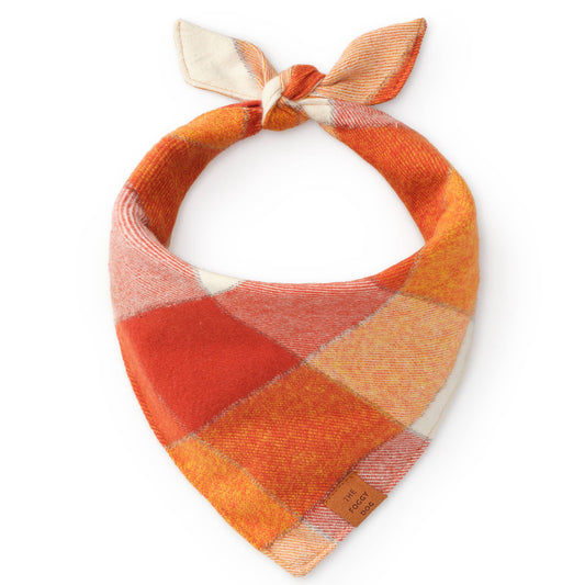 Pumpkin Spice Flannel Fall Dog Bandana