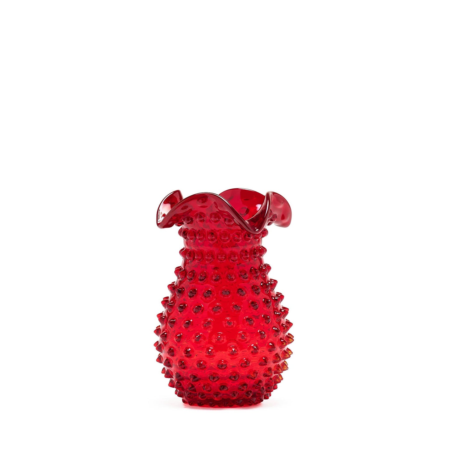 Holly Berries Hobnail Petal Vase