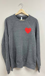 Share The Love Sweatshirt - Heather Grey w/Red Heart