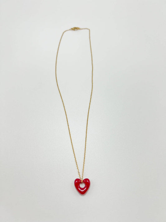 Signature Heart Necklace In Red