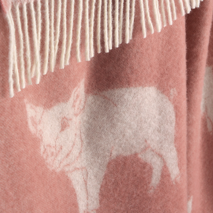 Piglet Pink Pure Wool Throw