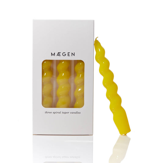 MÆGEN Spiral Taper Candles - Yellow