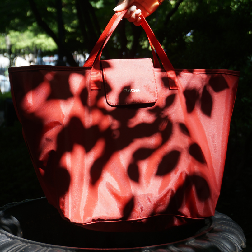 The Nylon Zip-All Tote By Cincha In Cherry