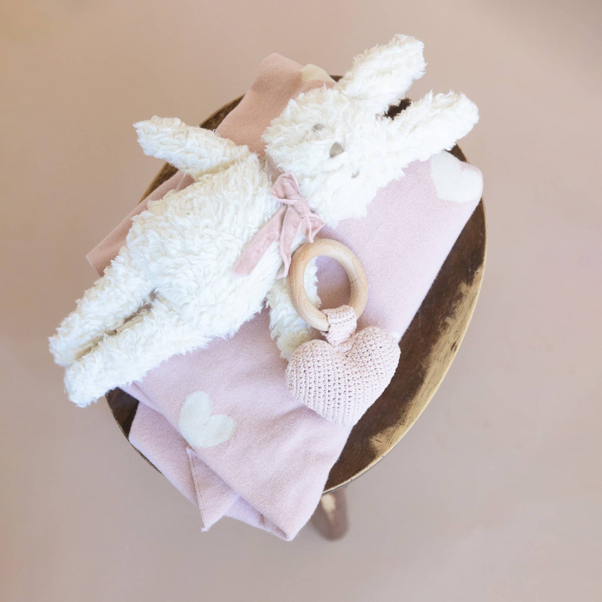 Charlie Bunny Pink Velvet Bow