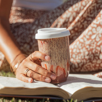 Jupiter Ceramic 12 Oz. Travel Mug with Lid & Sleeve